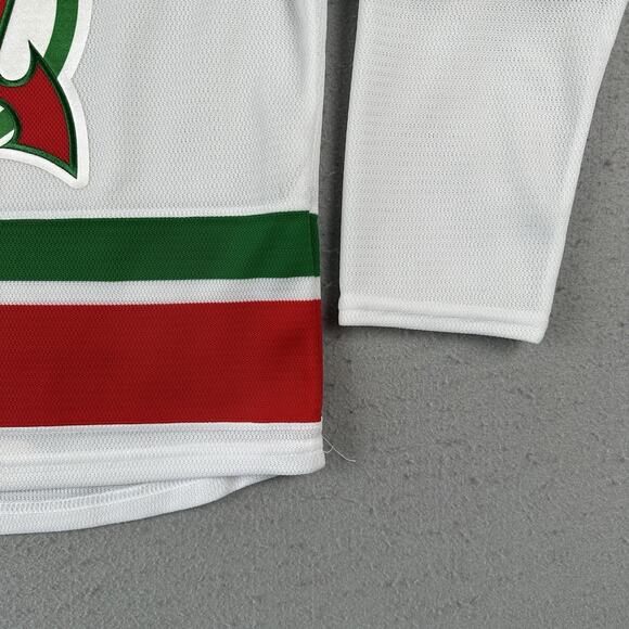 Utica Devils Jersey Youth Small White Red Stitch Logo AHL CCM - Picture 2 of 16